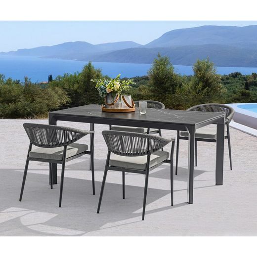Garden dining set in anthracite aluminum | Boori + Ross