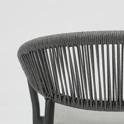 Cadeira de jardim em corda de alumínio e olefina em antracite e cinza médio, 57 x 60,5 x 76,5 cm | Ross