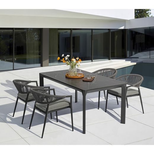 Garden dining set in anthracite aluminum | Boori + Ross