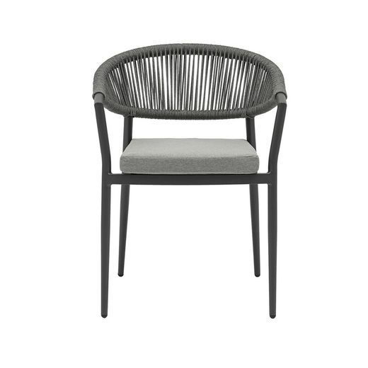 Conjunto de jantar para jardim em alumínio antracite | Boori + Ross