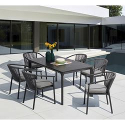 Garden dining set in anthracite aluminum | Boori + Moana