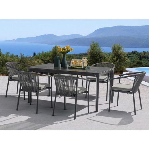 Garden dining set in anthracite aluminum | Boori + Moana