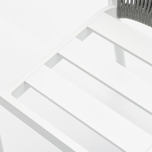 Garden dining set in white aluminum | Boori + Moana