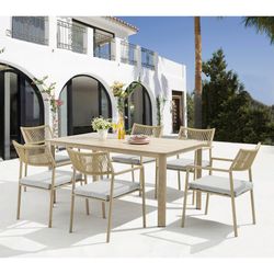 Silla de jardín de aluminio y cuerda de olefina en natural, 54 x 62,5 x 83 cm | Harmony