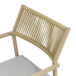 Silla de jardín de aluminio y cuerda de olefina en natural, 54 x 62,5 x 83 cm | Harmony