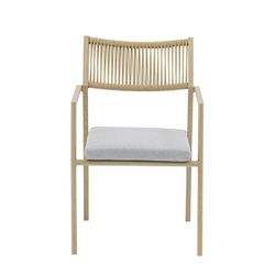 Silla de jardín de aluminio y cuerda de olefina en natural, 54 x 62,5 x 83 cm | Harmony