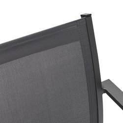 Tuinstoel van aluminium en textiel in antraciet, 57 x 60 x 84 cm | Adin