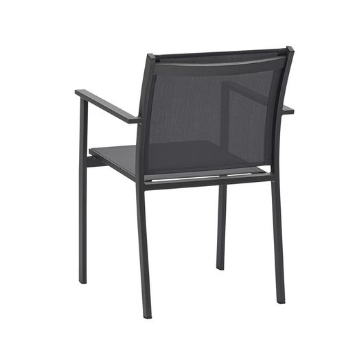 Tuinstoel van aluminium en textiel in antraciet, 57 x 60 x 84 cm | Adin