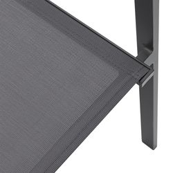 Tuinstoel van aluminium en textiel in antraciet, 57 x 60 x 84 cm | Adin
