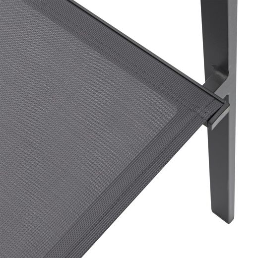 Tuinstoel van aluminium en textiel in antraciet, 57 x 60 x 84 cm | Adin