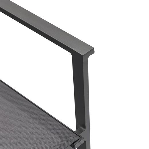 Tuinstoel van aluminium en textiel in antraciet, 57 x 60 x 84 cm | Adin