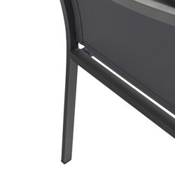 Tuinstoel van aluminium en textiel in antraciet, 57 x 60 x 84 cm | Adin