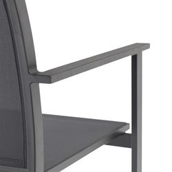 Tuinstoel van aluminium en textiel in antraciet, 57 x 60 x 84 cm | Adin