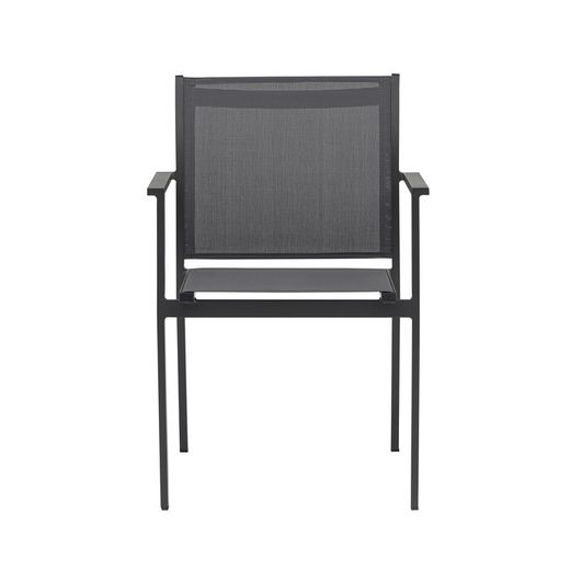 Tuinstoel van aluminium en textiel in antraciet, 57 x 60 x 84 cm | Adin