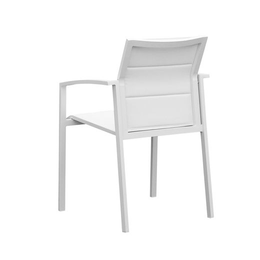 Dining set with extendable garden table in white aluminum | Orick