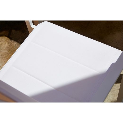 Dining set with extendable garden table in white aluminum | Orick