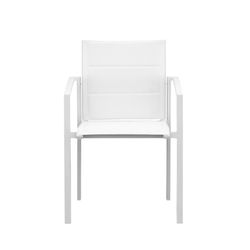 Aluminum and textilene garden chair in white, 57 x 58 x 86 cm | Orick