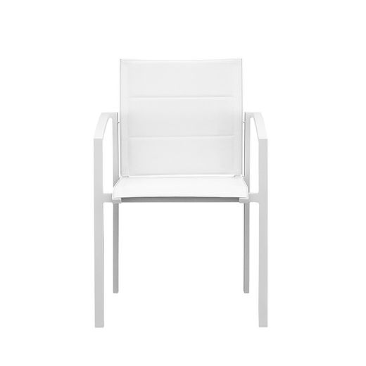Dining set with extendable garden table in white aluminum | Orick