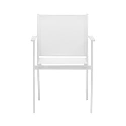 Cadeira de jardim em alumínio e têxtil branco, 57 x 60 x 84 cm | Adin