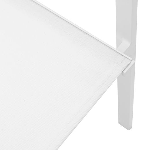 Aluminum and textilene garden chair in white, 57 x 60 x 84 cm | Adin