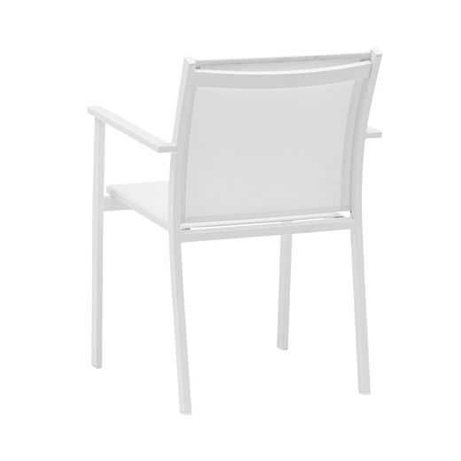 Aluminum and textilene garden chair in white, 57 x 60 x 84 cm | Adin