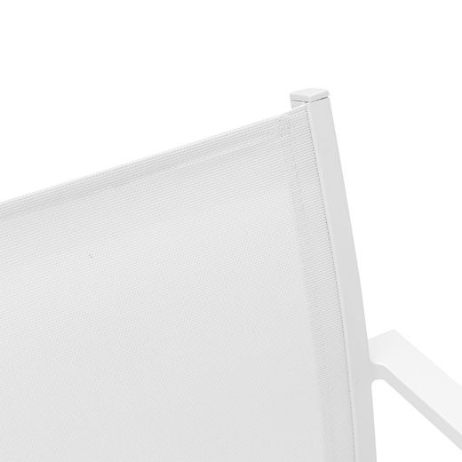 Aluminum and textilene garden chair in white, 57 x 60 x 84 cm | Adin