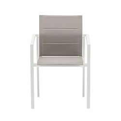Garden dining set in white and gray aluminum | Adin + Orick