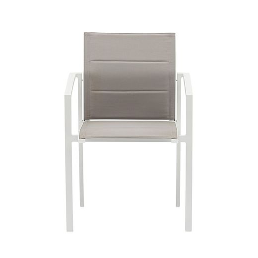 Garden dining set in white and gray aluminum | Adin + Orick