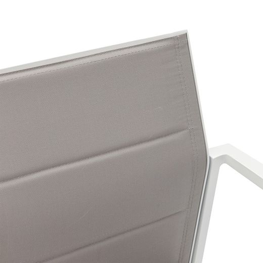 Garden dining set in white and gray aluminum | Adin + Orick