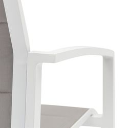 Garden dining set in white and gray aluminum | Adin + Orick
