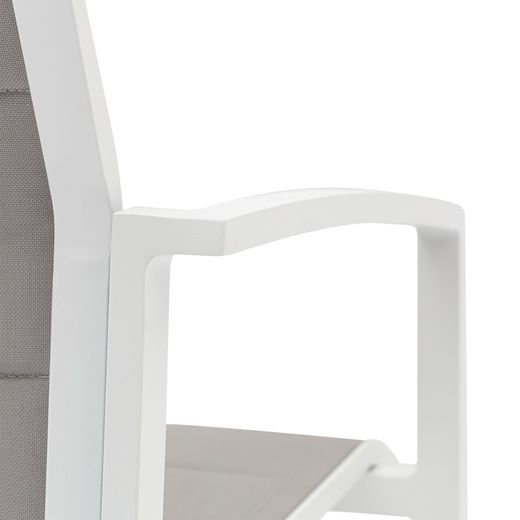 Garden dining set in white and gray aluminum | Adin + Orick