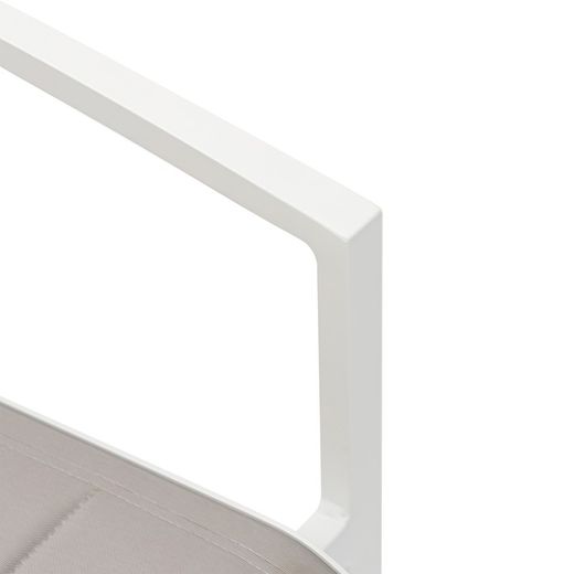 Garden dining set in white and gray aluminum | Adin + Orick