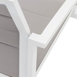 Garden dining set in white and gray aluminum | Adin + Orick