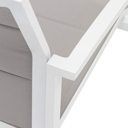 Garden dining set in white and gray aluminum | Adin + Orick