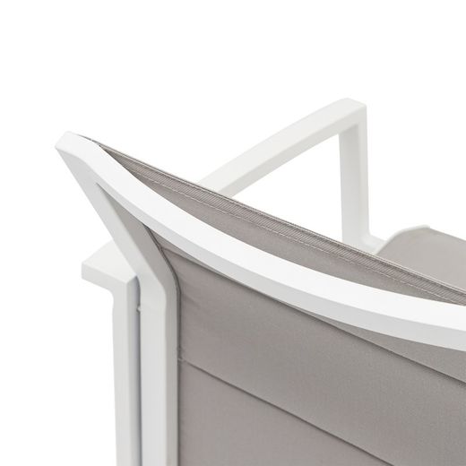 Garden dining set in white and gray aluminum | Adin + Orick