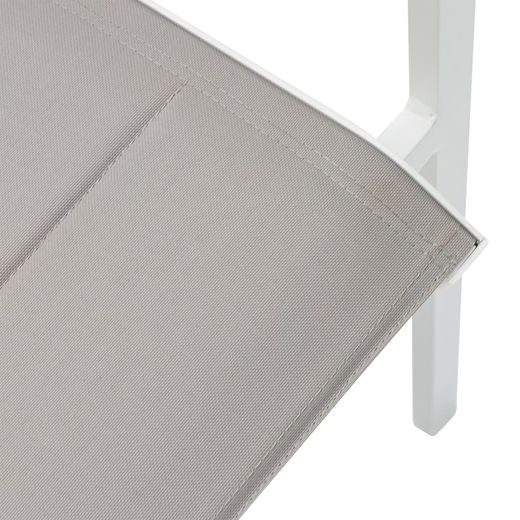 Garden dining set in white and gray aluminum | Adin + Orick