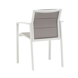 Garden dining set in white and gray aluminum | Adin + Orick