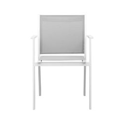 Cadeira de jardim em alumínio e textilene branco e cinza, 57 x 60 x 84 cm | Adin