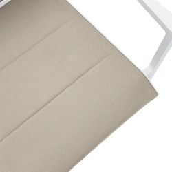 Tuinstoel van aluminium en textiel in wit en taupe, 57 x 58 x 86 cm | Orik