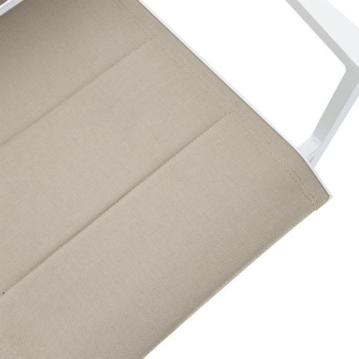 Tuinstoel van aluminium en textiel in wit en taupe, 57 x 58 x 86 cm | Orik