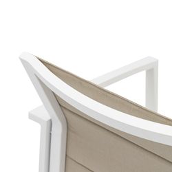 Tuinstoel van aluminium en textiel in wit en taupe, 57 x 58 x 86 cm | Orik