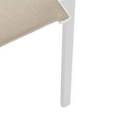 Tuinstoel van aluminium en textiel in wit en taupe, 57 x 58 x 86 cm | Orik