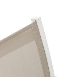 Garden dining set in white and taupe aluminum | Orick + Adin