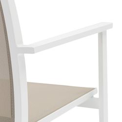 Garden dining set in white and taupe aluminum | Orick + Adin