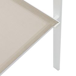 Garden dining set in white and taupe aluminum | Orick + Adin