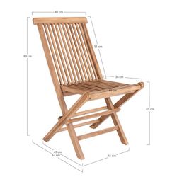 Teak wood garden chair in natural, 62 x 46 x 89 cm | Toledo