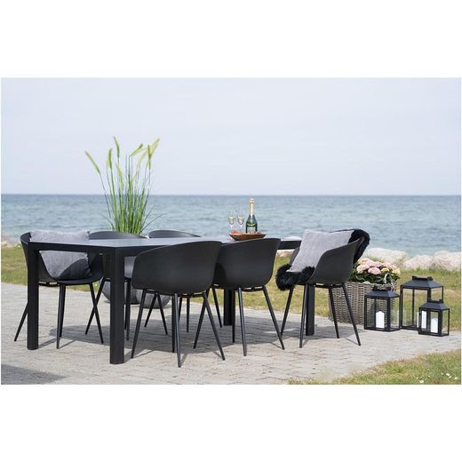 Polypropylene garden chair in black, 53 x 54.5 x 79 cm | Roda