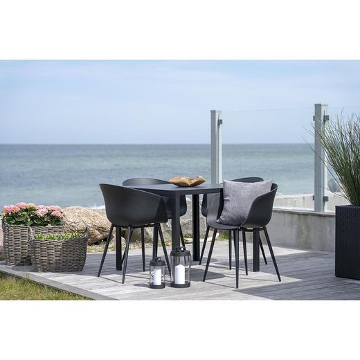 Polypropylene garden chair in black, 53 x 54.5 x 79 cm | Roda