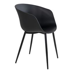 Sedia da giardino in polipropilene nero, 53 x 54,5 x 79 cm | Gambo