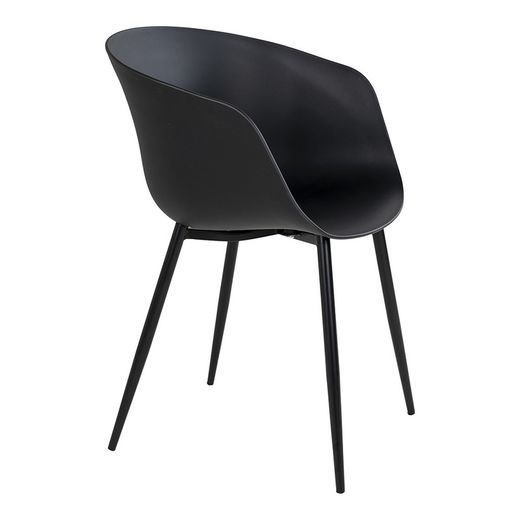 Polypropylene garden chair in black, 53 x 54.5 x 79 cm | Roda